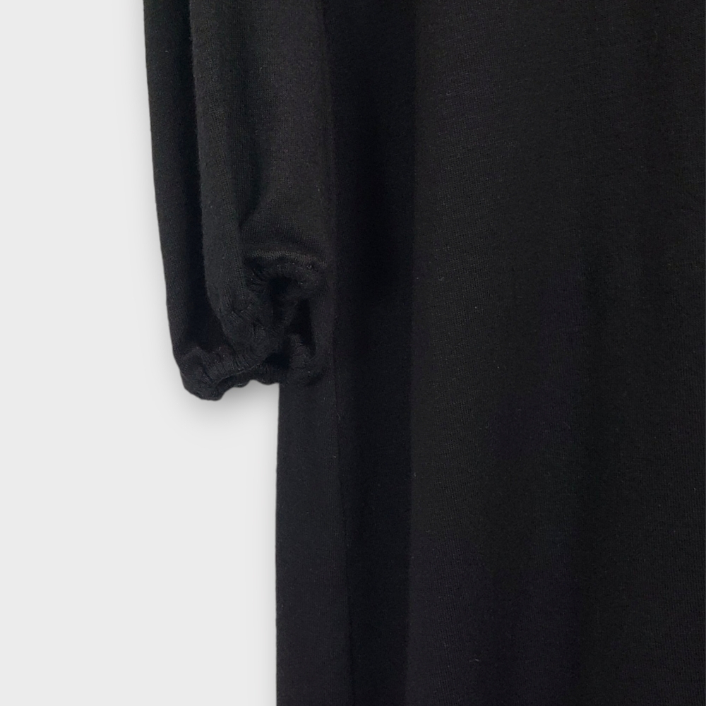 Torn by Ronny Kobo Black Puff Shoulder Mini T Shirt Dress Medium - Picture 5 of 13